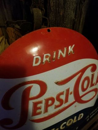 vintage old pepsi button metal soda sign coke mountain dew advertising rare 2