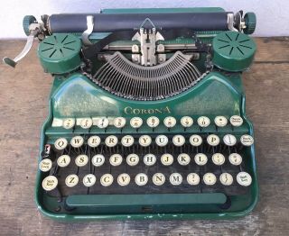 Vintage Green Corona Typewriter Portable Antique Needs Tlc