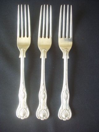 Set Of 3 Vintage Silver Plated Table Forks Kings Pattern Cooper Brothers