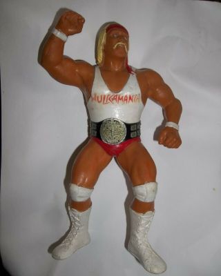 Rare Hulk Hogan White Shirt With Title Belt Wwf Wwe Ljn 1988 1989 Titan