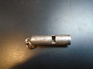 Antique Sterling Silver Whistle Pendant /charm/
