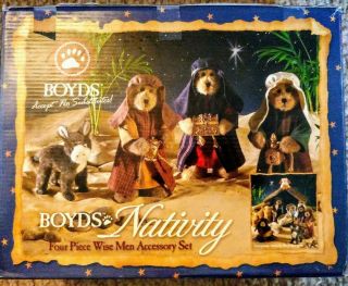 Boyds Bears Nativity Plush Wise Men Accessory Set 4 - Piece Retired Rare (2006)