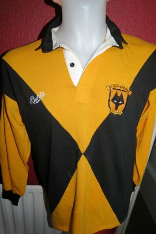 Mens Wolverhampton Wanderers Wolves Leisure Shirt 1990/92 Bukta Size Medium Rare