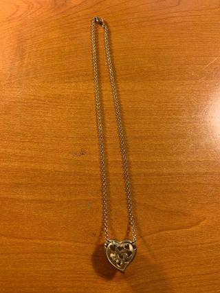 Rare Chanel Cc Logo Necklace Heart