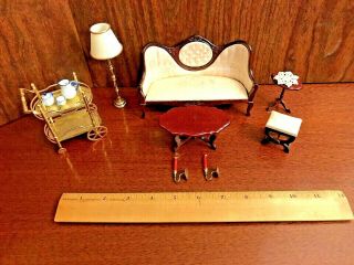 Dollhouse Miniature Living Room Furniture Accessories 1:12 Or 1 " Scale Vintage