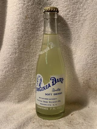 Rare Full 7oz Virginia Dare Master Mixer Acl Soda Bottle Bedford,  Mass