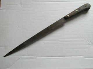 Vintage / Antique Unmarked Carbon Steel Carving Slicer Knife 10 "