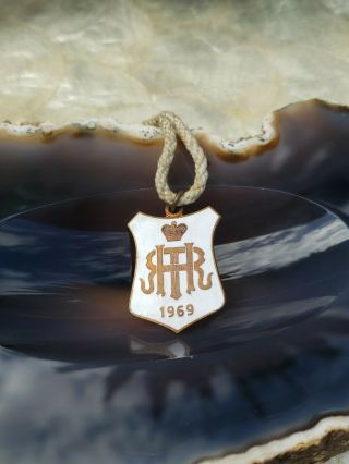 Rare Henley Royal Regatta 1969 White Enamel Badge Number 1355 Bailey Marlow 3