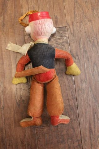 Vintage 1940’s Stuffed Corduroy Organ Grinder Monkey Toy W/Plastic Head Japan 2