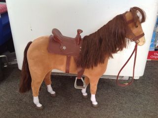 Extremely Rare American Girl Doll Horse Arabian Or Brown Quarter Horse W/ Saddle