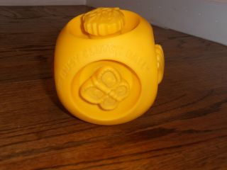 Vintage 1970s Gabriel " Busy Clutch Ball " Baby Toy Yellow Ball Rare Great Shape