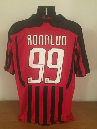 Ac Milan Home Shirt 2007/08 Ronaldo 99 Xl Vintage Rare