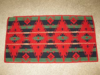 Vintage Ralph Lauren Southwestern Aztec Tribal Pattern Hand Towel Red Black Usa