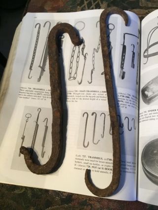 Revolutionary War 18th Century Forged Iron American Two Kettle Pot Hooks Hearth