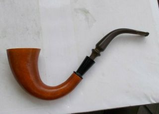 Rare Vintage Tobacco Smoking Estate Pipe 7.  5 " Gourd Calabash Pipe Curved Look Nr