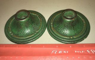 Antique Cast Iron Candle Holder Set Arts And Crafts Nuevo Paint