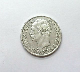 Danish West Indies 1907 Silver 40 Cents About Uncirculated,  Km 82 Rare