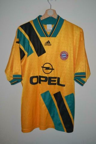 Rare Bayern Munich 1993 - 1995 Adidas Opel Away Shirt Large Mens 42/44