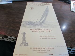 Navigational Charts - Sandy Hook To Little Egg Harbor Nj - 1st Edition 1963