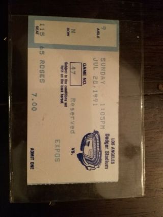 Dennis Martinez Perfect Game Ticket Stub.  Rare 65 Roses Benefit Section.