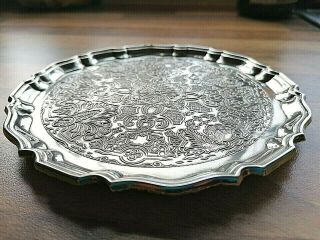 Vintage Grenadier Silver Plated Salver / Tray / Plate - Made In Sheffield