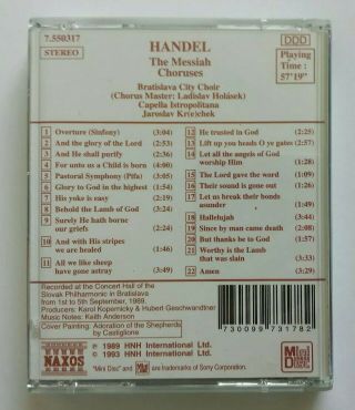 Handel - The Messiah Choruses MiniDisc Album MD Music NAXOS Classical Rare 3