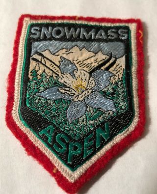 Snowmass Aspen Vintage Ski Patch Rare Red Felt Back