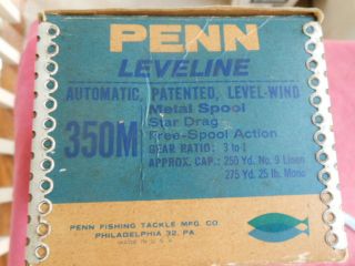Penn Leveline 350M Level - Wind Reel White Handle Box,  Wrench,  & Rod Clamp 2