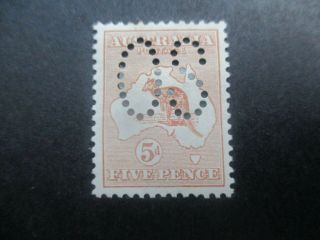 Kangaroo Stamps: 5d Brown Large Perf Os 1st Watermark - Rare (c88)