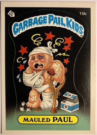 Rare 1985 Garbage Pail Kids Series 1 Mauled Paul 15b
