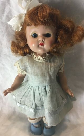 Vintage Vogue Ginny Doll 1950s Painted Lash Walker Blue Sleep Eyes Red Hair (2)