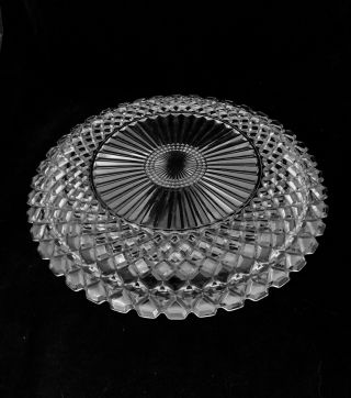 Vintage Large Cut Clear Crystal? Glass Round Serving Platter 14” 2