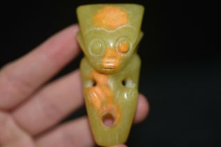 Old Chinese Neolithic Hongshan Jade Hand Carved Amulet Pendant D899
