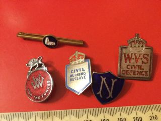 Vintage Ww2 Home Front Nurses Badges,  Midwives Ect,  Couple Of Rare Ones.