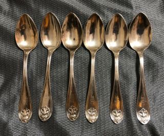 Rare Set Of 6 American Coin Silver Spoons 1860 