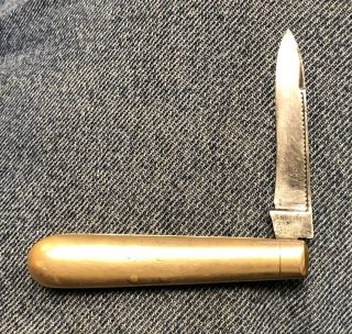 Very Rare American Knife Co Plymouth Civil War Era Pocket Knife Brass
