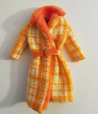 Vintage Mattel Barbie Doll Outfit 1881 Made For Each Other Plaid Coat