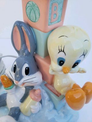 Rare 1998 Looney Tunes Bugs Bunny Tweety Bird 11 Inch Table Lamp Euc