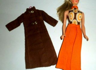 Clone Doll Clothes Barbie Maddie Mod Tressy Sindy Brown Coat Orange Brown Dress