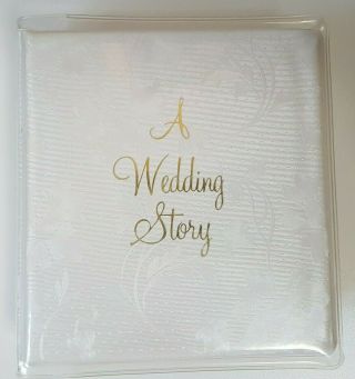 Small Vintage A Wedding Story Photo Album With Slip - In Pockets Holds 50 Pictures