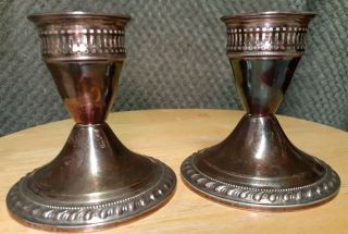 Vintage Duchin Creation Sterling Silver Weighted Candlestick Holder Set Or Scrap