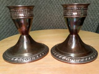 Vintage Duchin Creation Sterling Silver Weighted Candlestick Holder Set or scrap 2