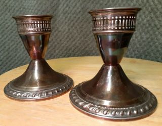 Vintage Duchin Creation Sterling Silver Weighted Candlestick Holder Set or scrap 3