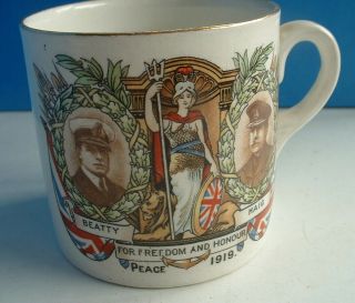 Antique Ww1 Victory Commemoration Winton Mug Haig & Beatty