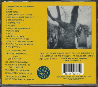 The Tinklers Crash RARE Out of Print indie CD ' 93 (never played) (Shimmy Disc) 2