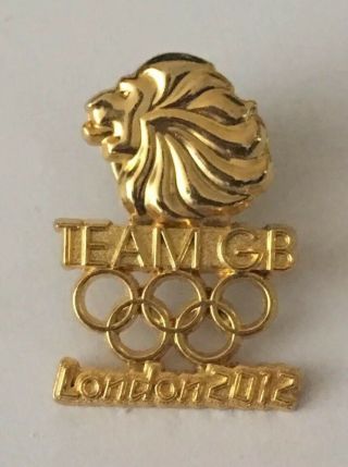 Ultra Rare London 2012 Olympic Team Gb Gold Coloured Athletes Pin Badge