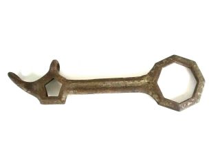 Antique Vintage Fire Hydrant Wrench Multitool Fireman Hose Tool 15 " Long Heavy