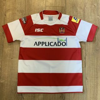 Rugby League Isc Wigan Warriors Rare Vintage Retro Shirt Jersey 2013 Home Xl