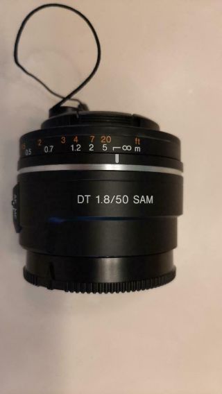 Sony Sal 50mm F/1.  8 Dt Sam Prime Lens,  For A - Mount Cameras,  Rarely