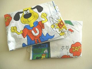 Vintage Rare Underdog Cartoon Character Two Twin Fitted Sheets Usa Cotton Blend